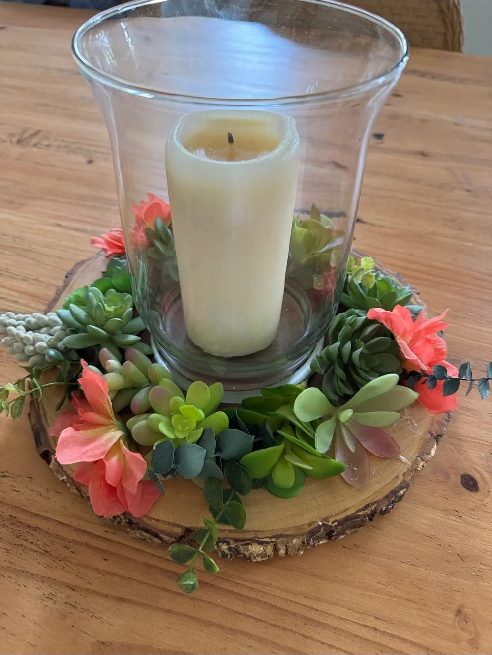 Succulent candle table decor